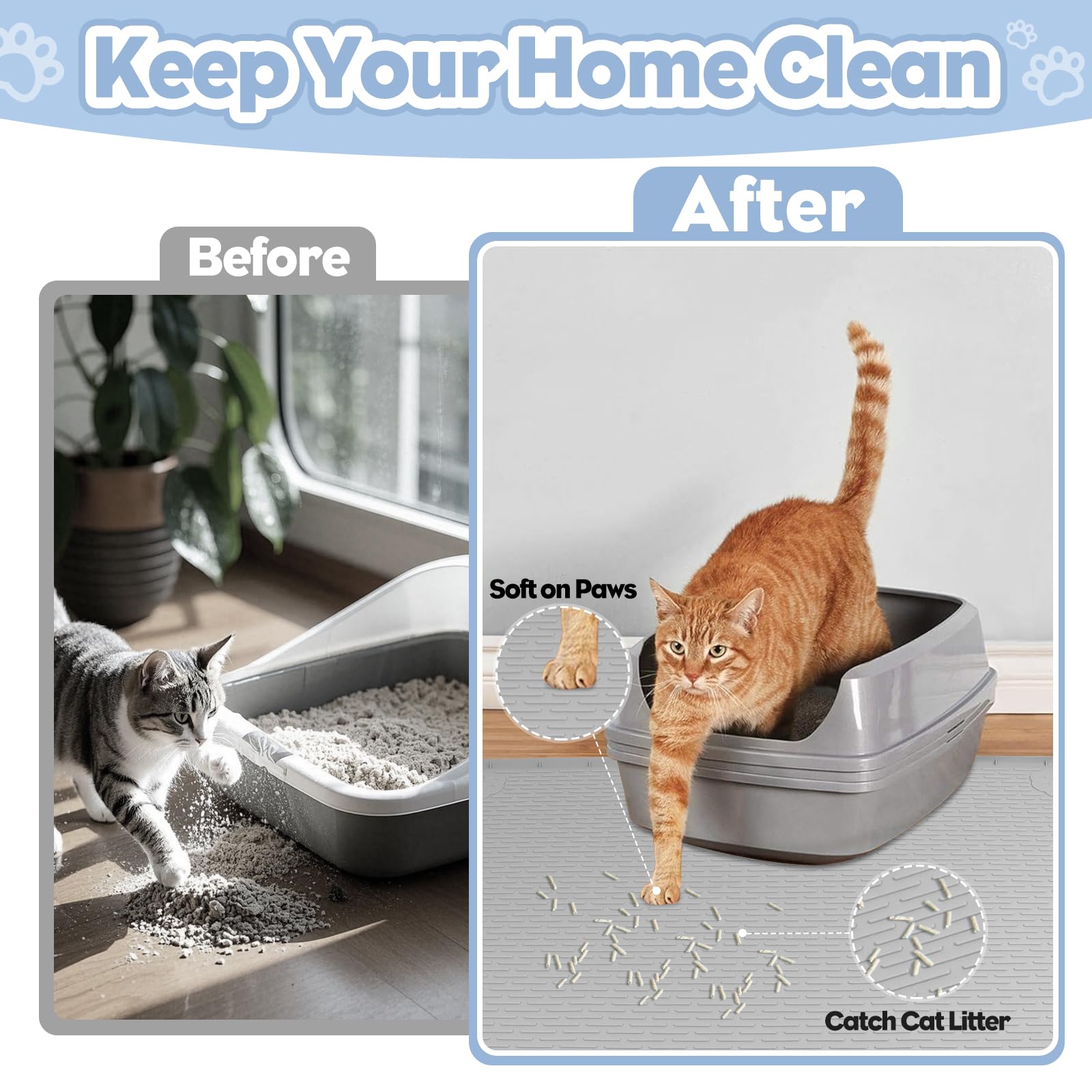 Bartuke Tapis Silicone Doux – texture agréable pour les pattes des chats.
