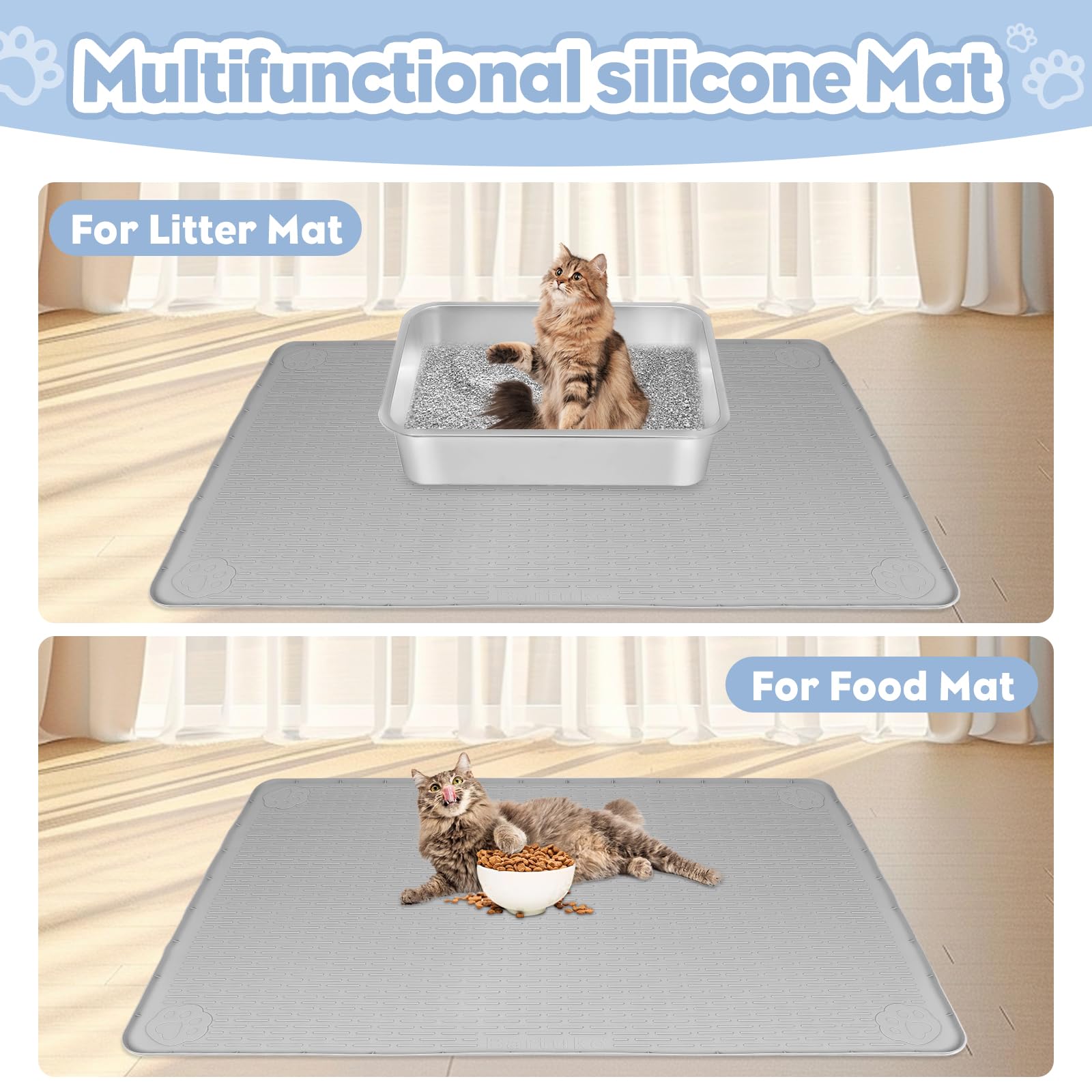 Bartuke Tapis Multifonction – adaptable sous bols nourriture et eau.