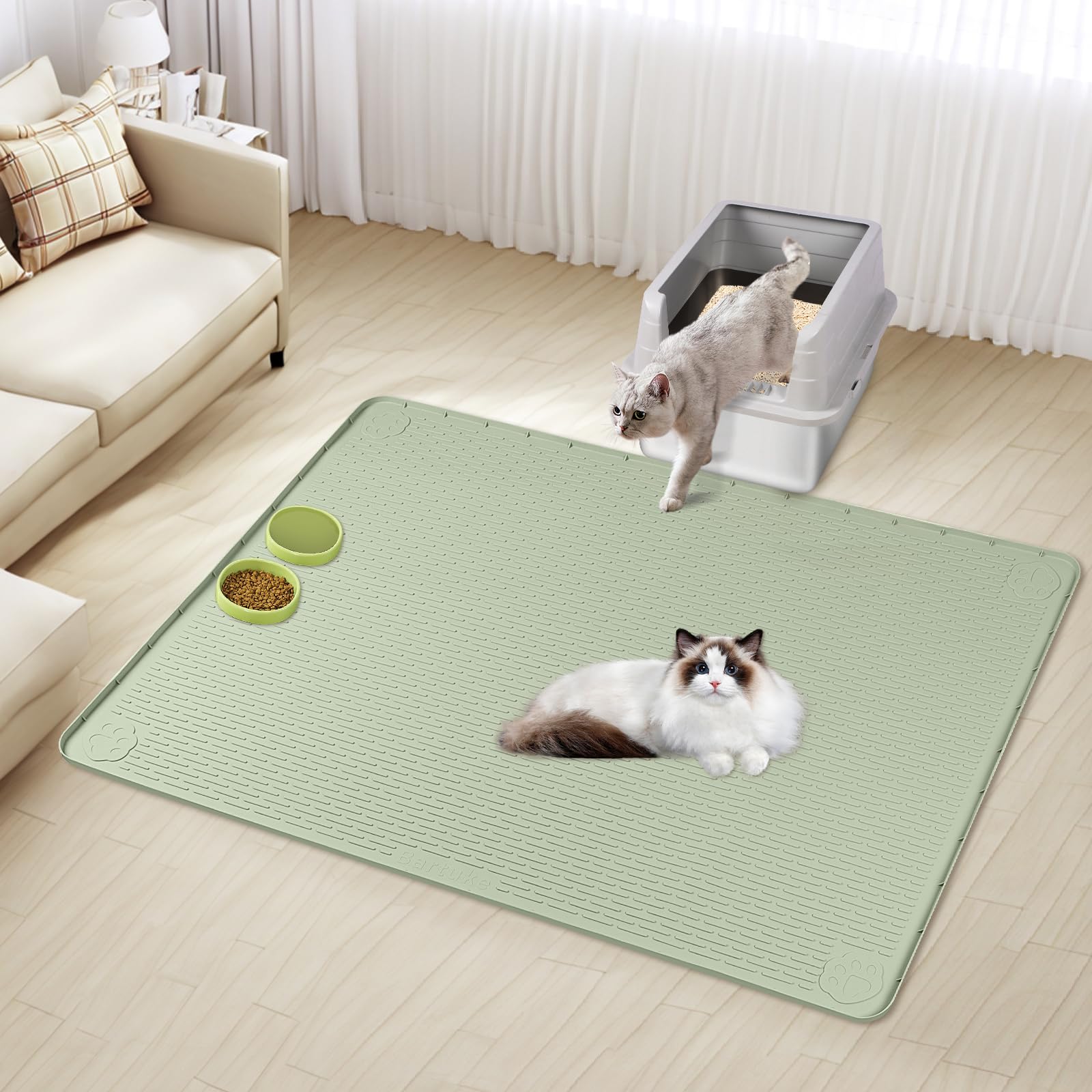 Bartuke Tapis durable: polyvalence pour litière et alimentation