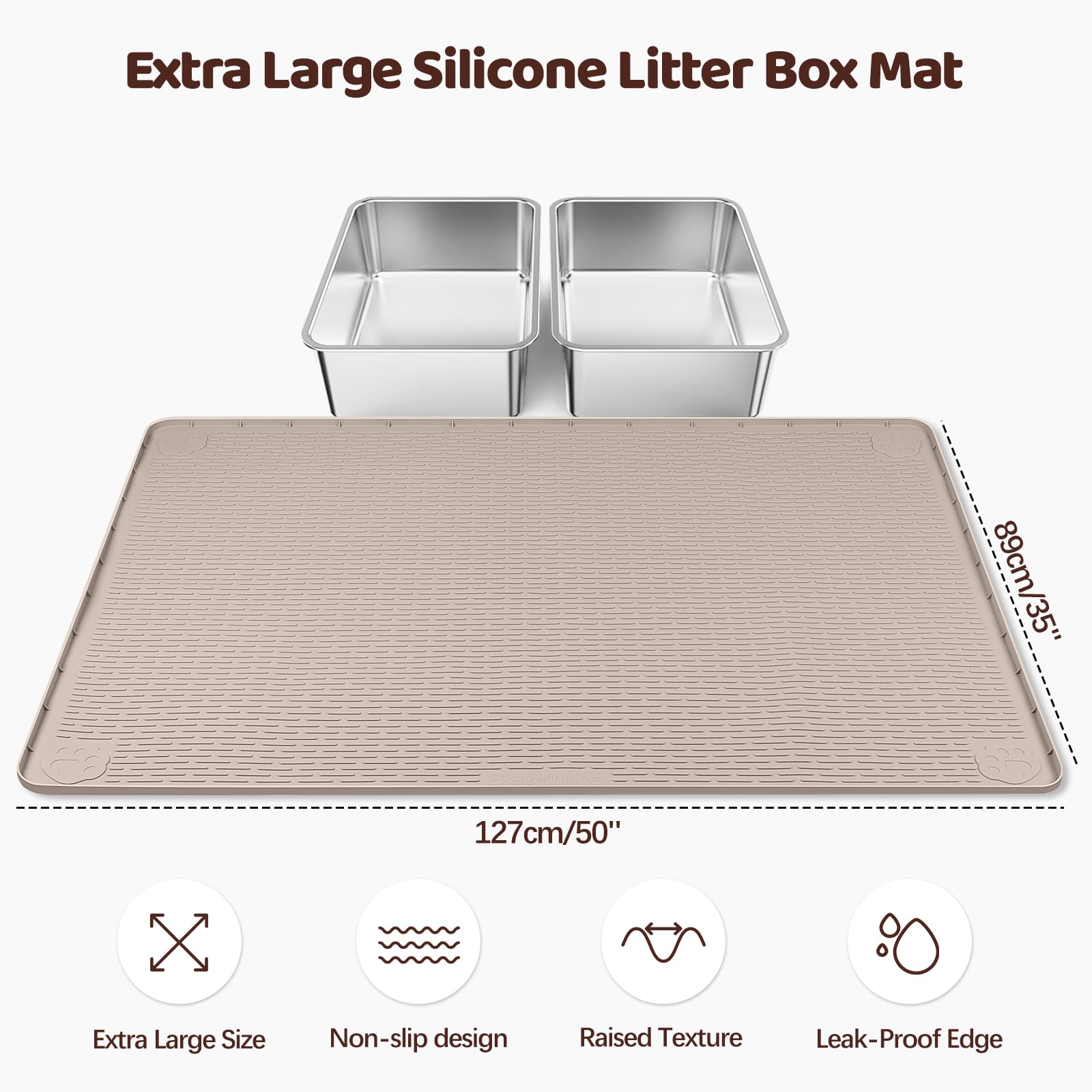 Bartuke tapis-litiere silicone anti-projections limite les traces hors de la litière