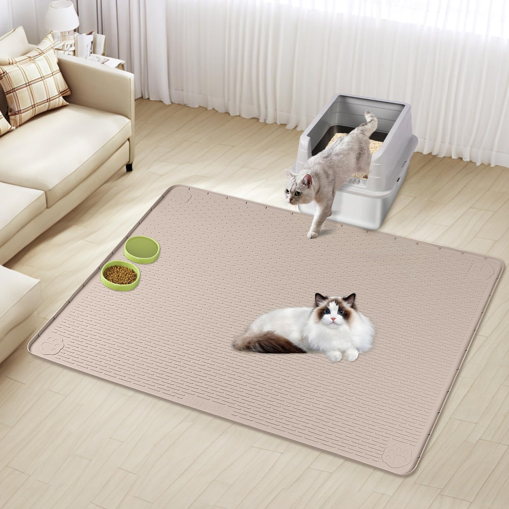 Bartuke tapis-litiere silicone khaki couleur discrète et facile à associer