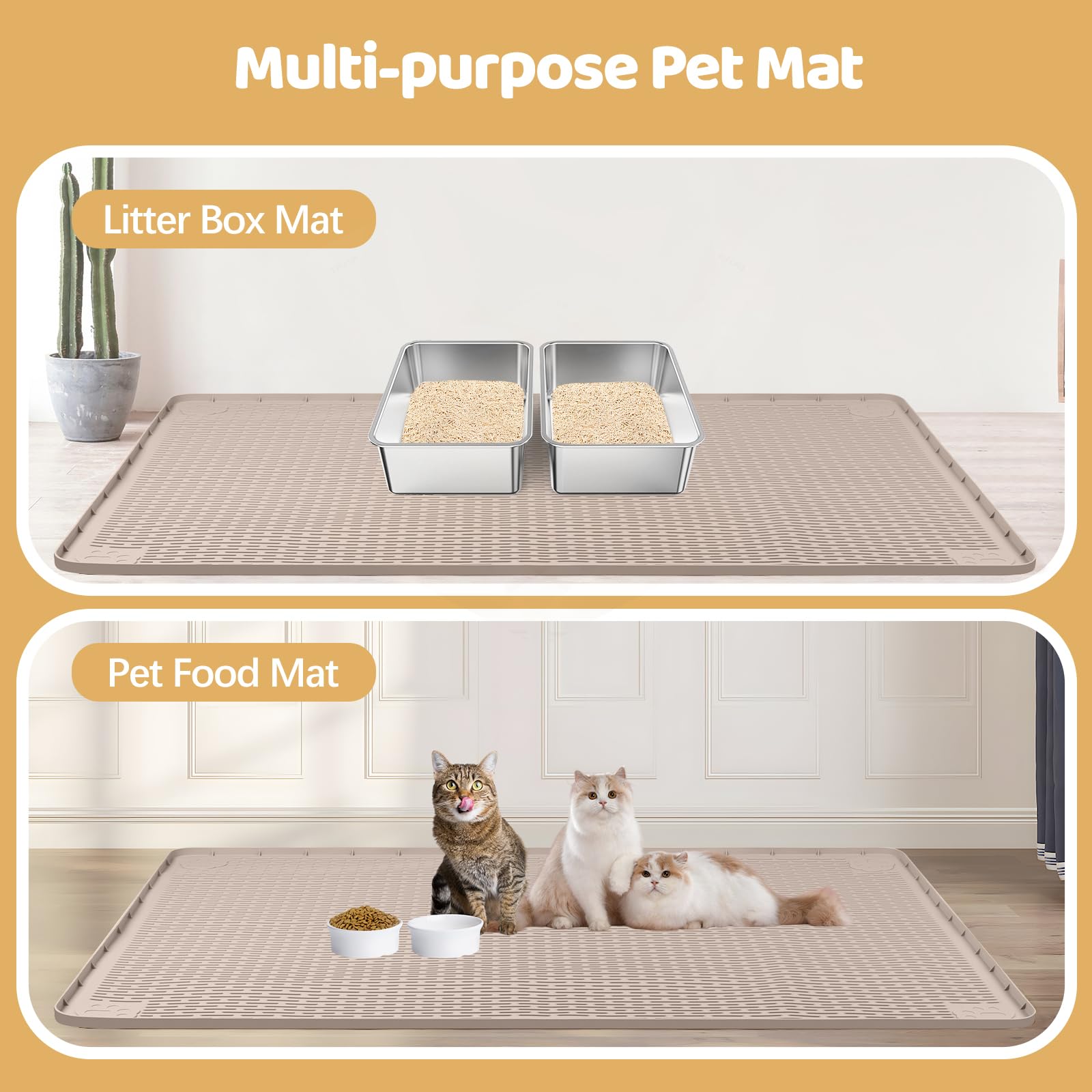 Bartuke tapis-litiere silicone usage-multifonction utile sous les gamelles