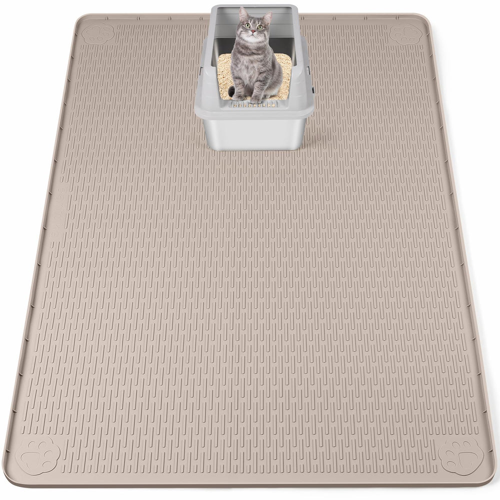 Bartuke tapis-litiere silicone XXL 50x35 capture les grains et protège les sols