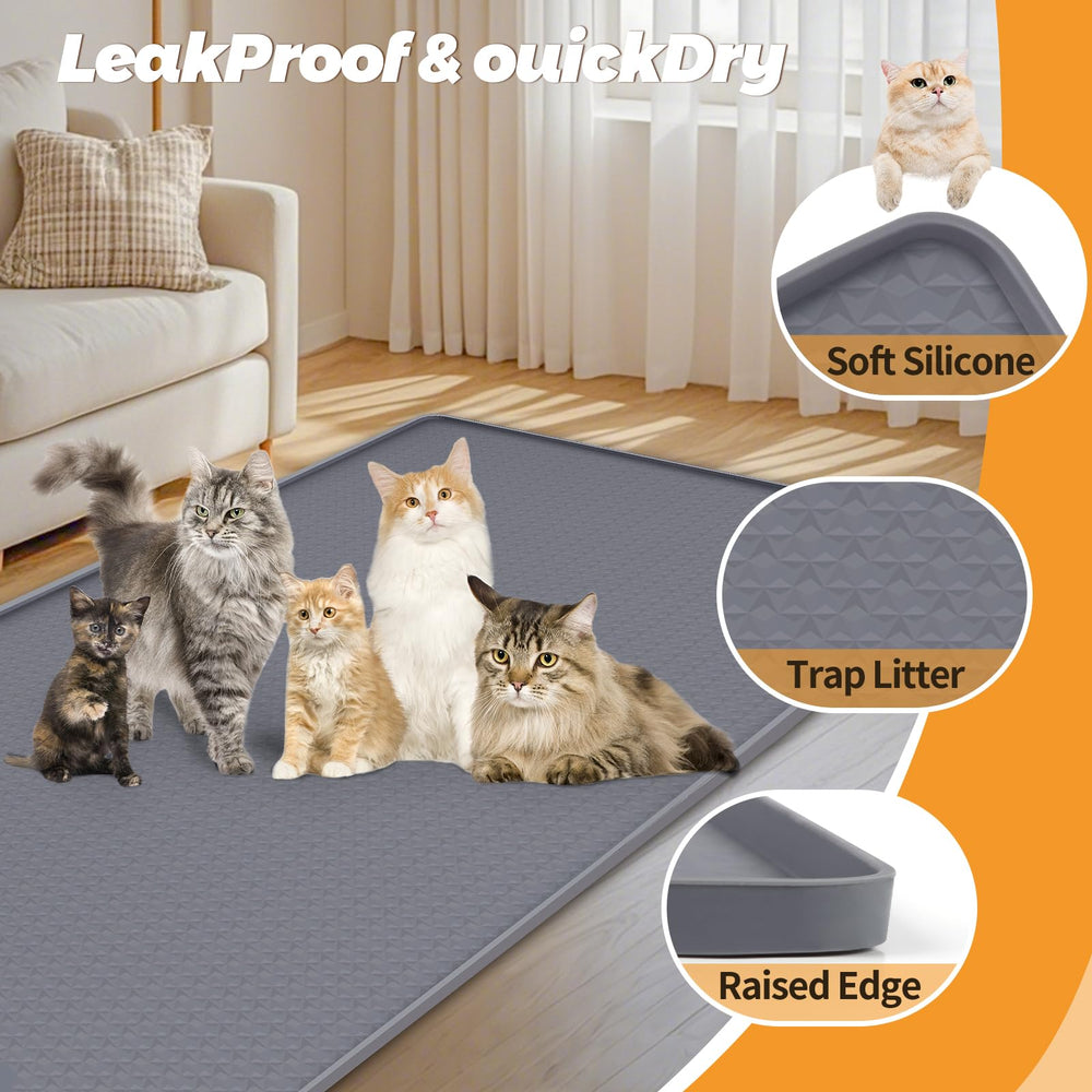 Bartuke Tapis Litière Très Grand texture anti-éparpillement qui retient la litière