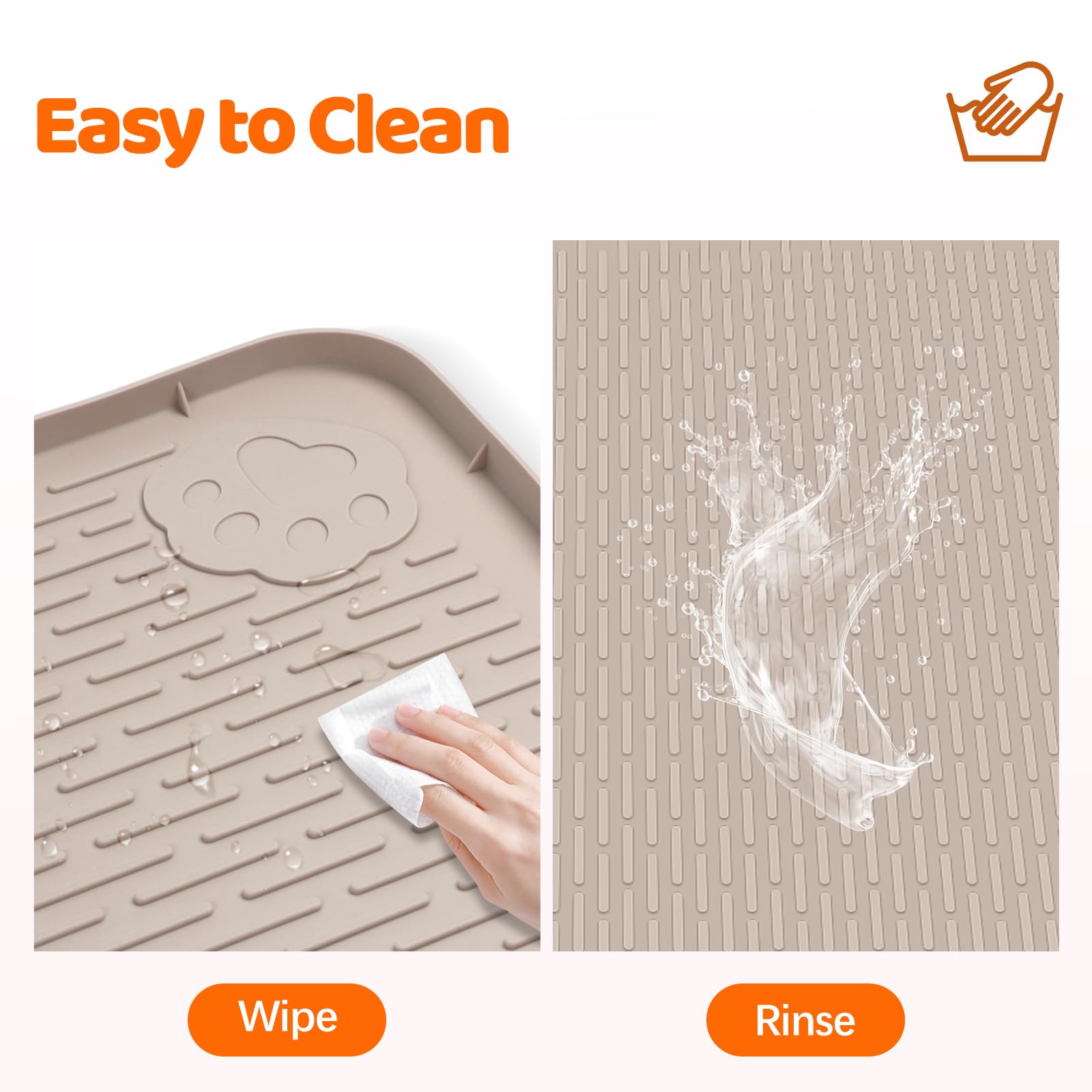 Bartuke tapis multiusage pour nourriture et bols évite les fuites