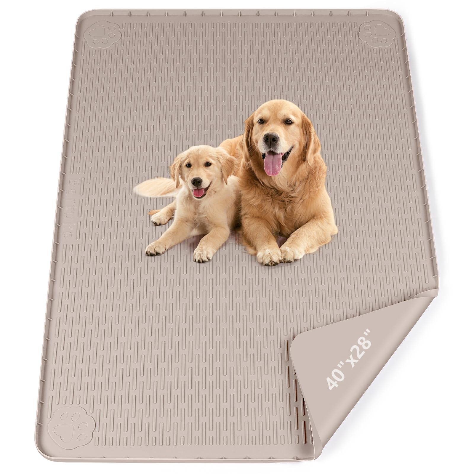 Bartuke tapis silicone chien 40x28, protection anti fuite pour sols