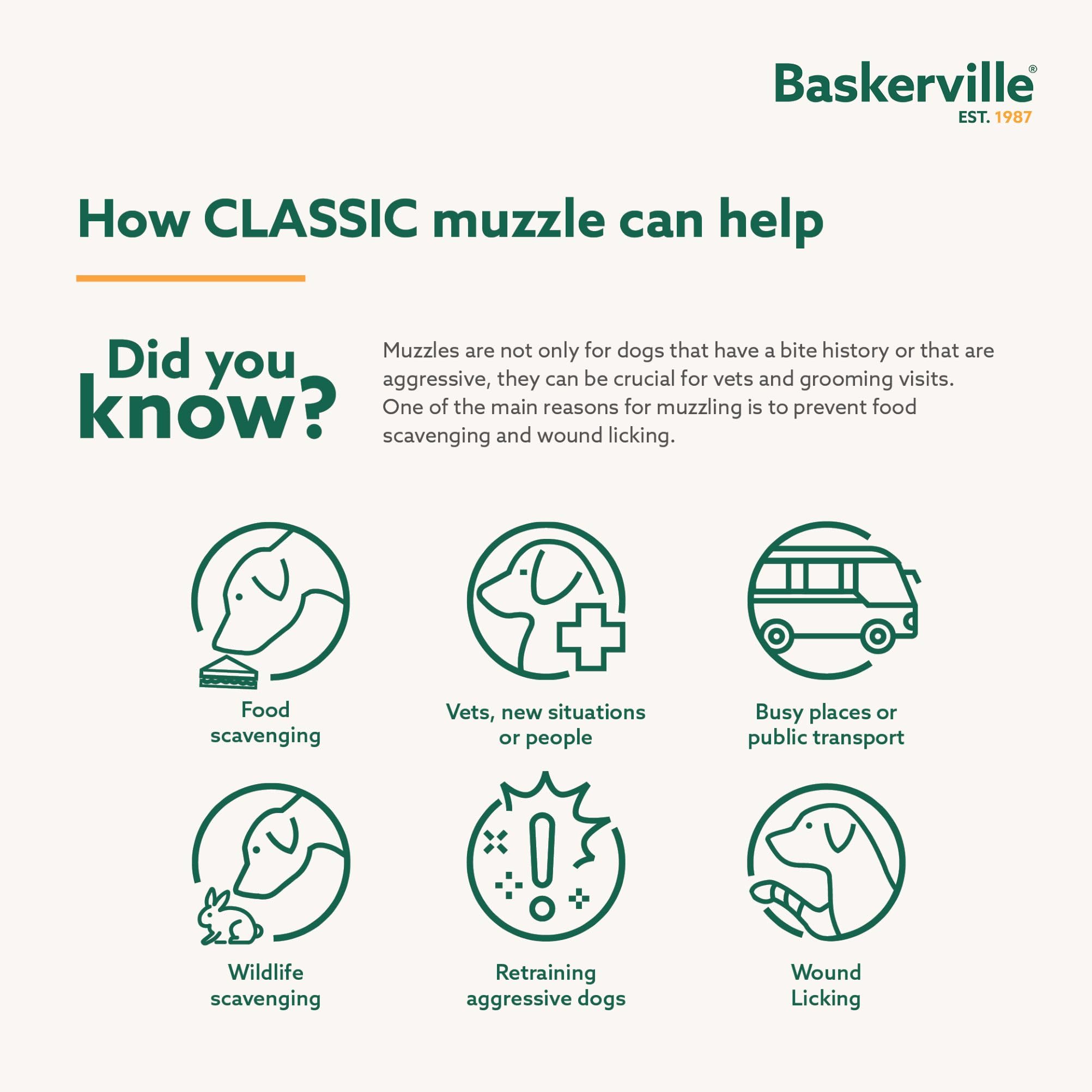 Baskerville Classic Basket Muzzle offre un rembourrage du nez pour plus de confort.