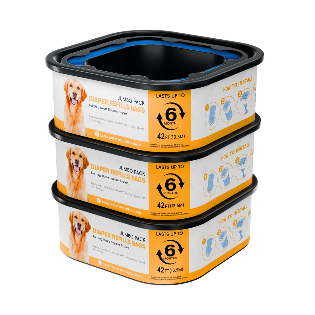 BATADAPTER sacs-poubelle-chien-42ft: ensemble pratique pour un ménage unique.