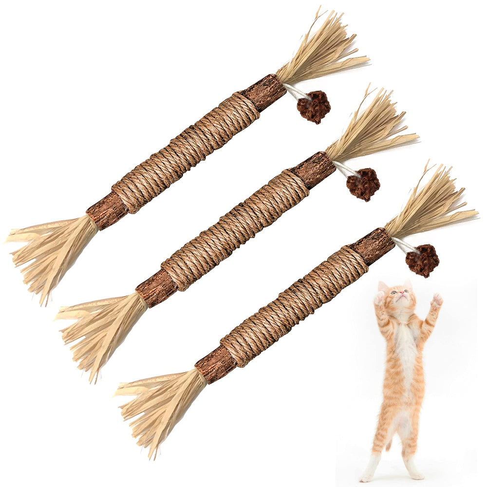 BAWAN vigne argentée – baton-jouet chat stimulation naturelle
