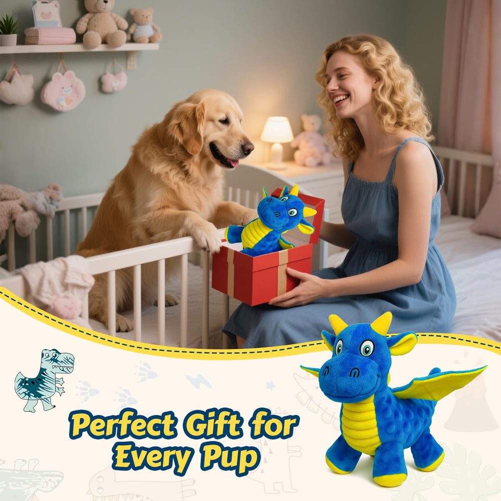 BBear dragon bleu, cadeau idéal pour chiens de toutes tailles.