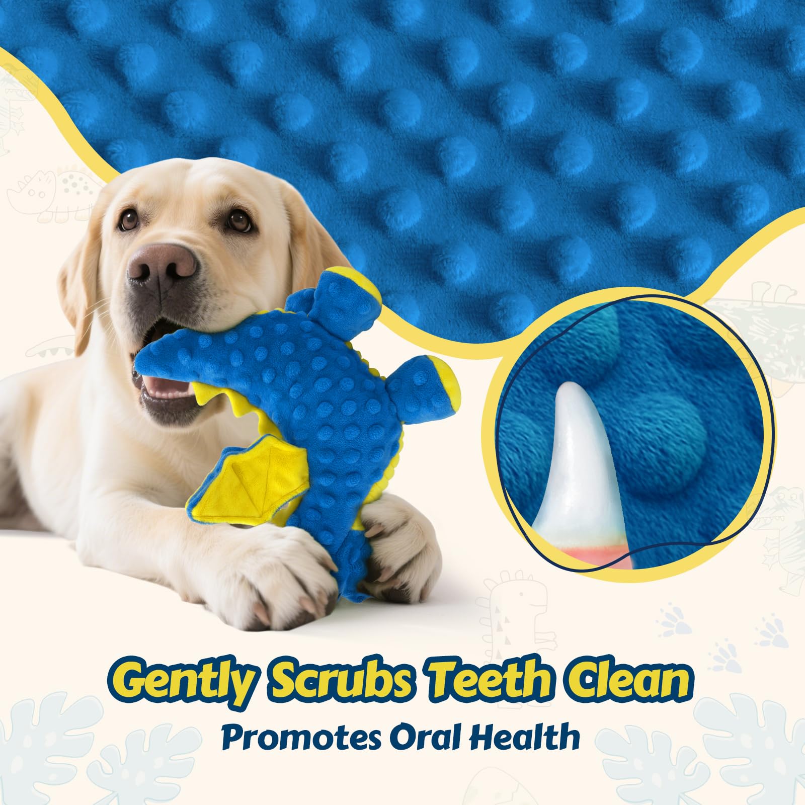 BBear dragon bleu, corps comportant cinq sifflets pour amusement durable.