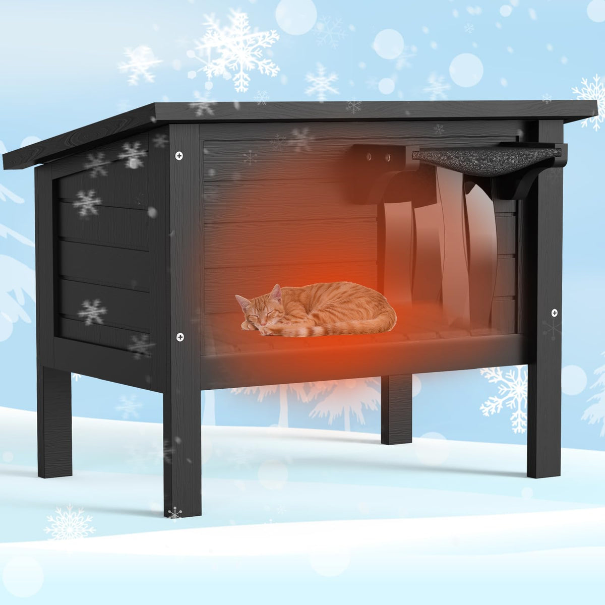 bbgroundgrm-maison-chat-exterieur-impermeable – refuge extérieur durable pour chats, protégé contre pluie et vent.