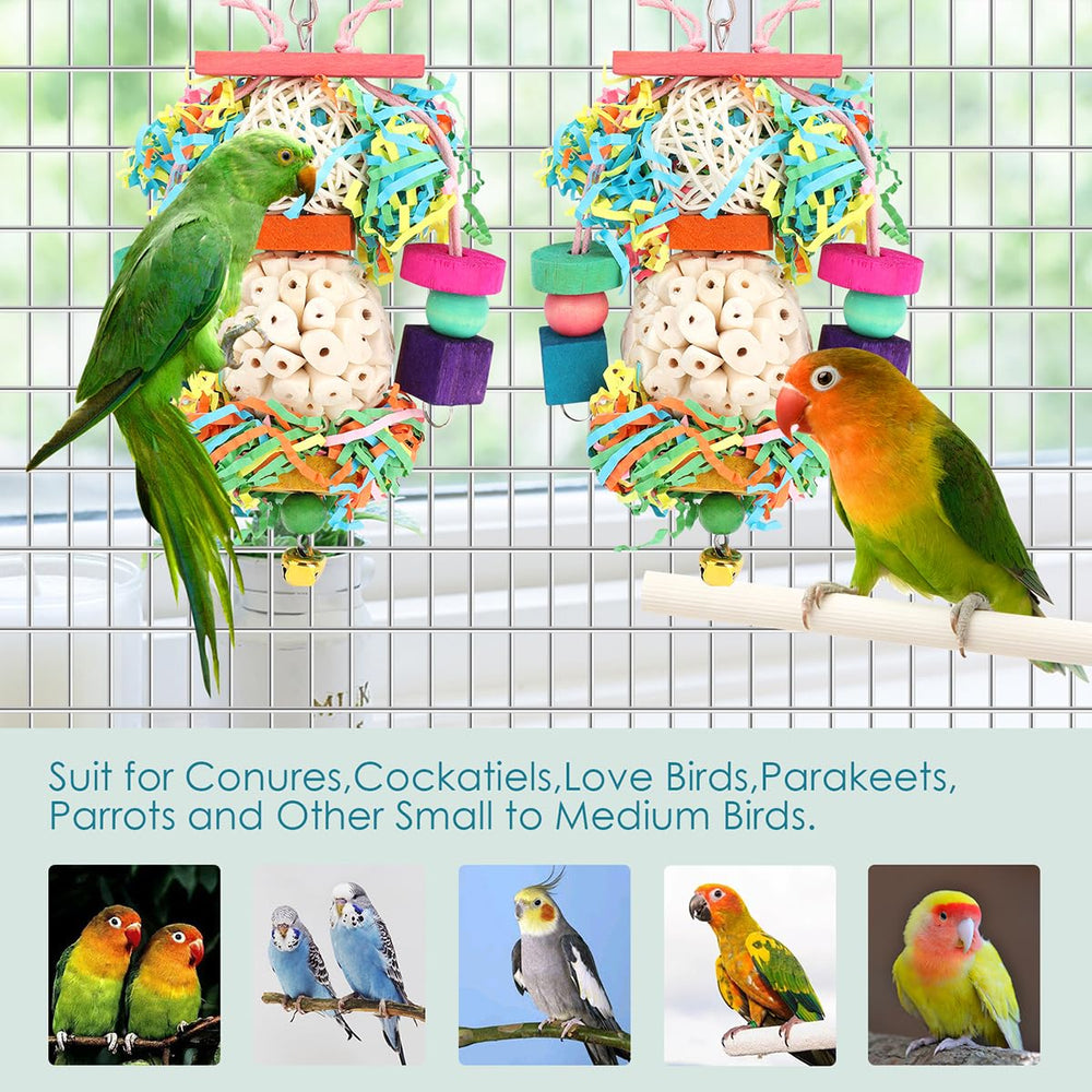 BBjinronjy jouet oiseau avec clochettes croquantes pour attirer l’attention.