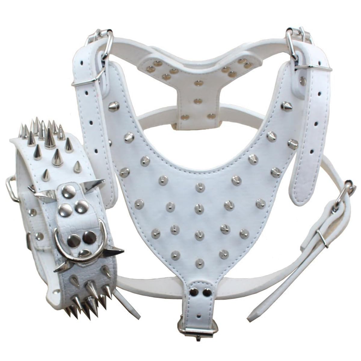 Bbmmayy harnais chien en cuir PU clouté, confort et style lors des promenades.