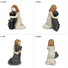 BC BINGO CASTLE statue chien ange en résine : décoration commémorative durable.