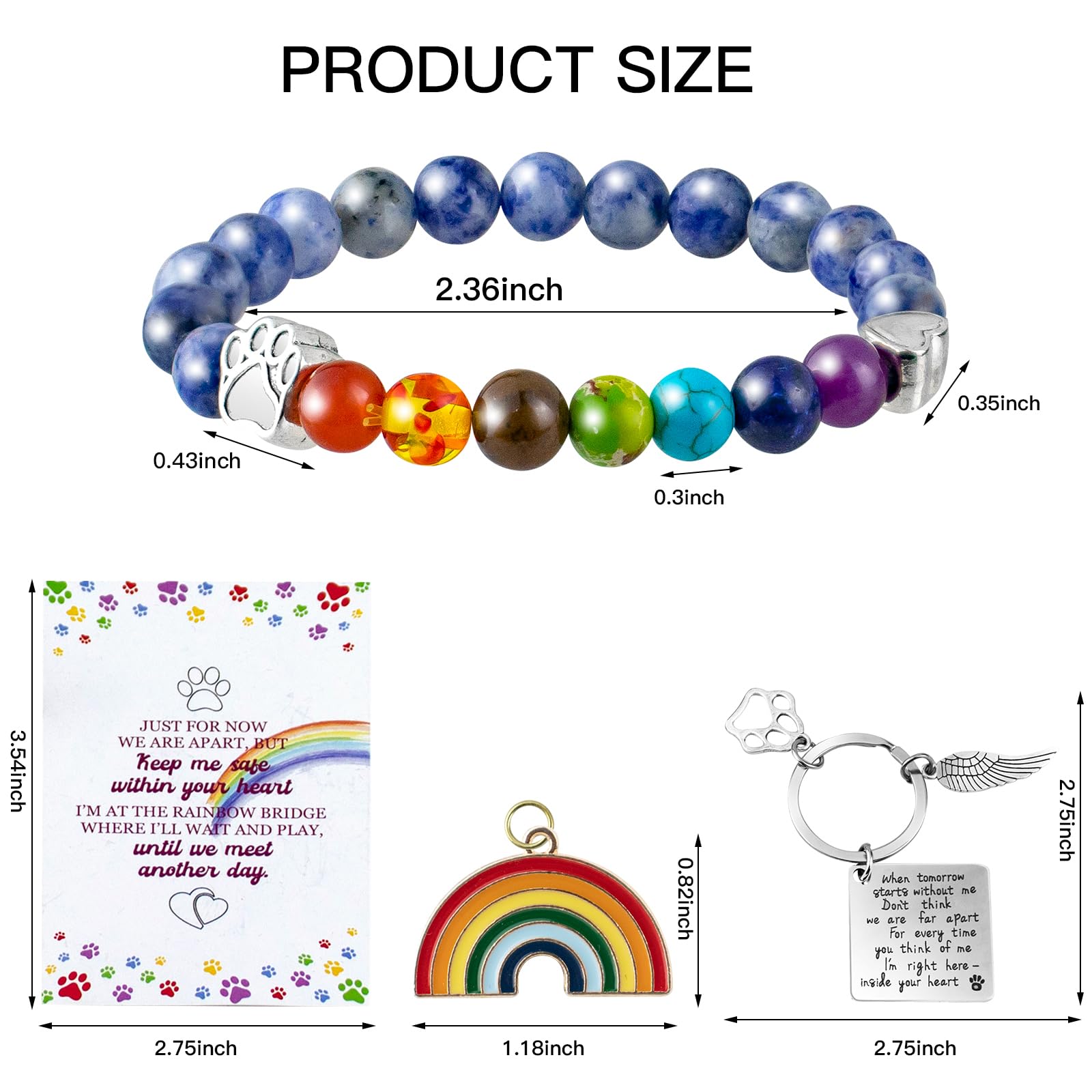 BEABOY perles arc-en-ciel 8 mm, design durable et confortable.