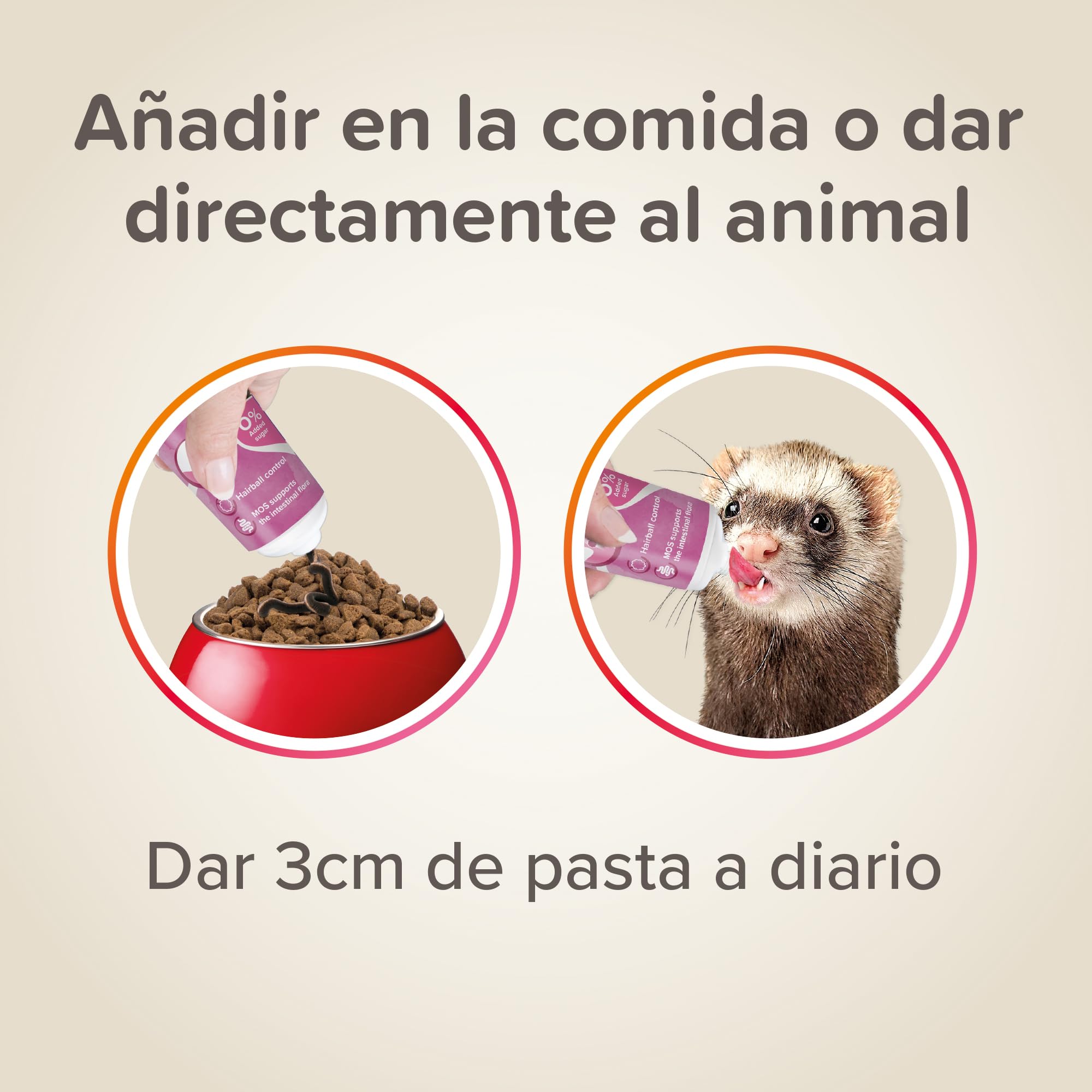 Étiquette Beaphar affichant bioMOS et nutriments essentiels.