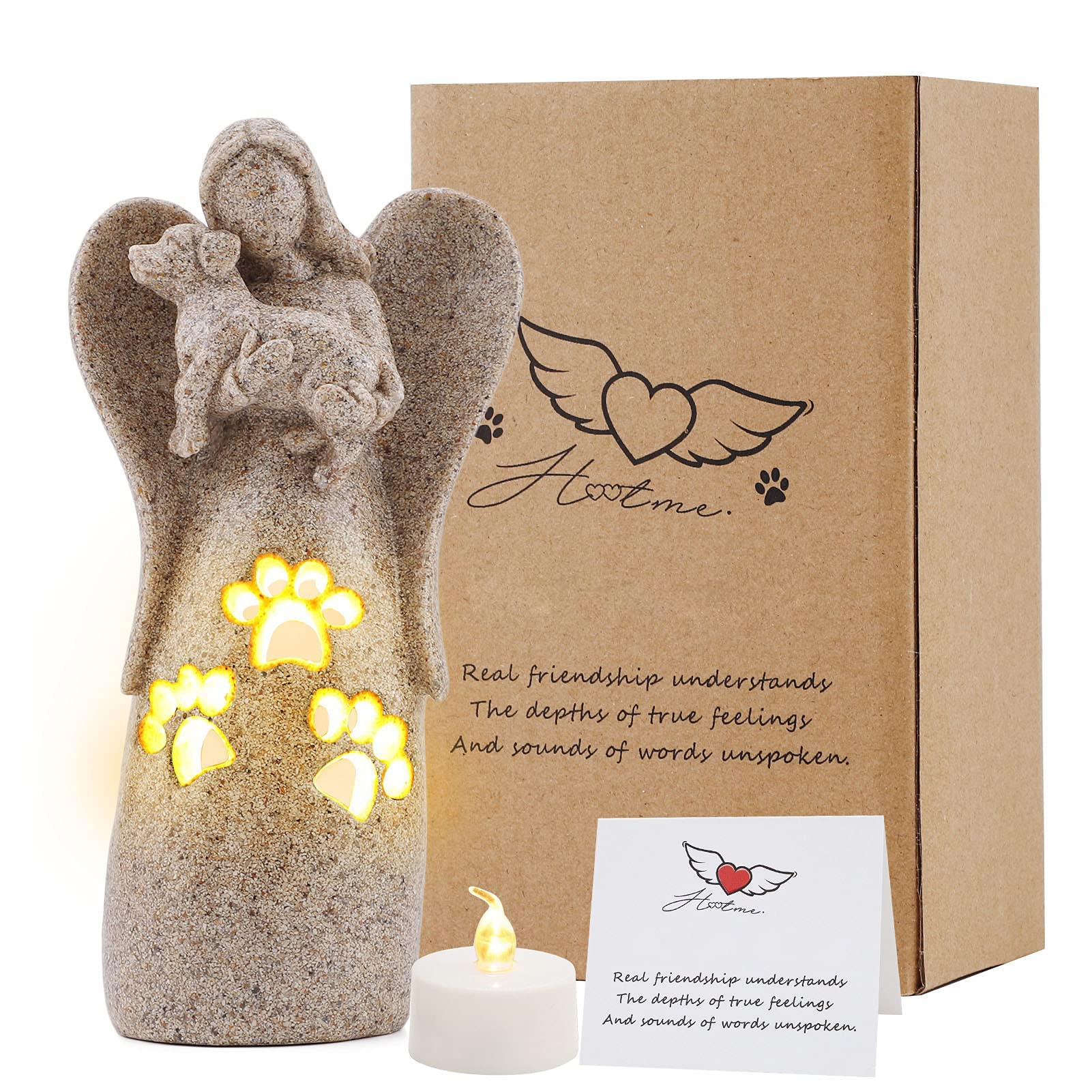 BEARAE porte-bougie ange chien: hommage réconfortant pour chien