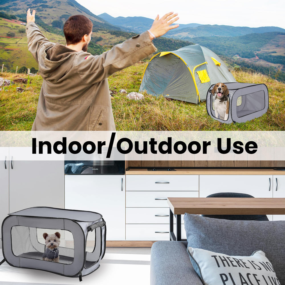 Beatrice Home Fashions chenil léger gris: compagnon portable pour les sorties avec votre chien.