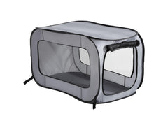 Beatrice Home Fashions chenil portable se plie gris: léger et pratique pour les voyages de votre chien.
