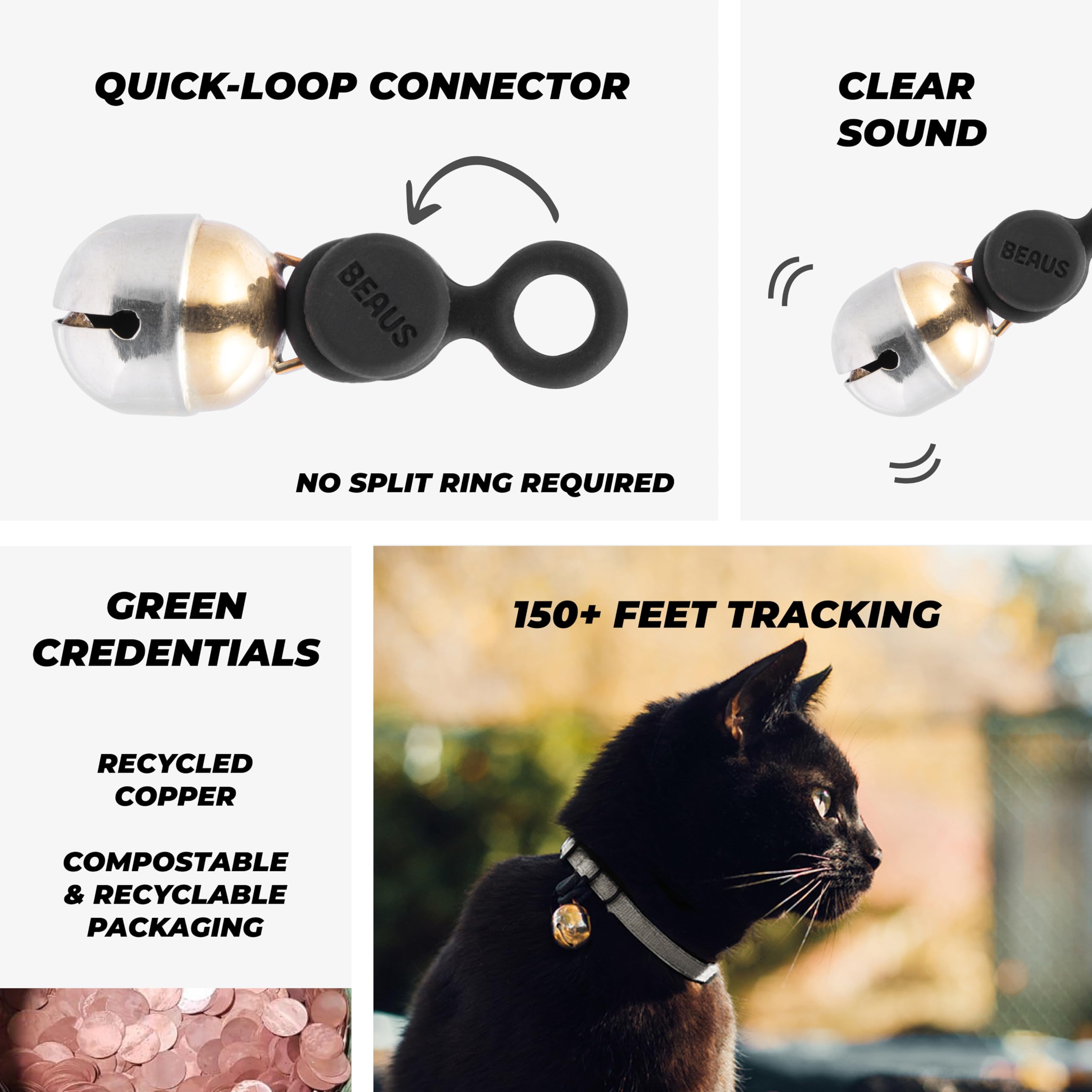 Beau's Bells V2: clochettes pour collier de chien, son fort et clair