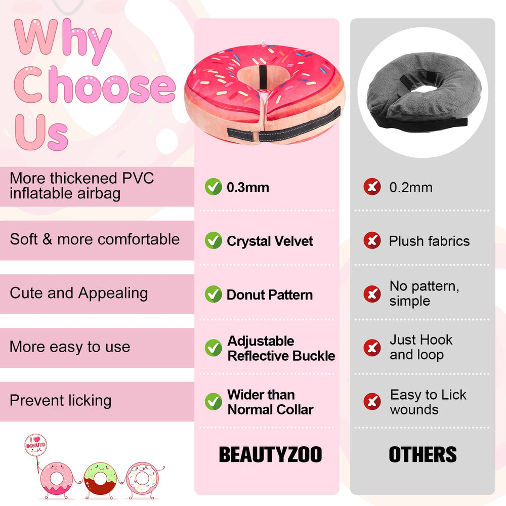 BEAUTYZOO collier anti-lechage rose, protege les plaies sans entrave