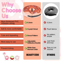 BEAUTYZOO Collier-beignet XL: isolation légère évite morsures et léchage.