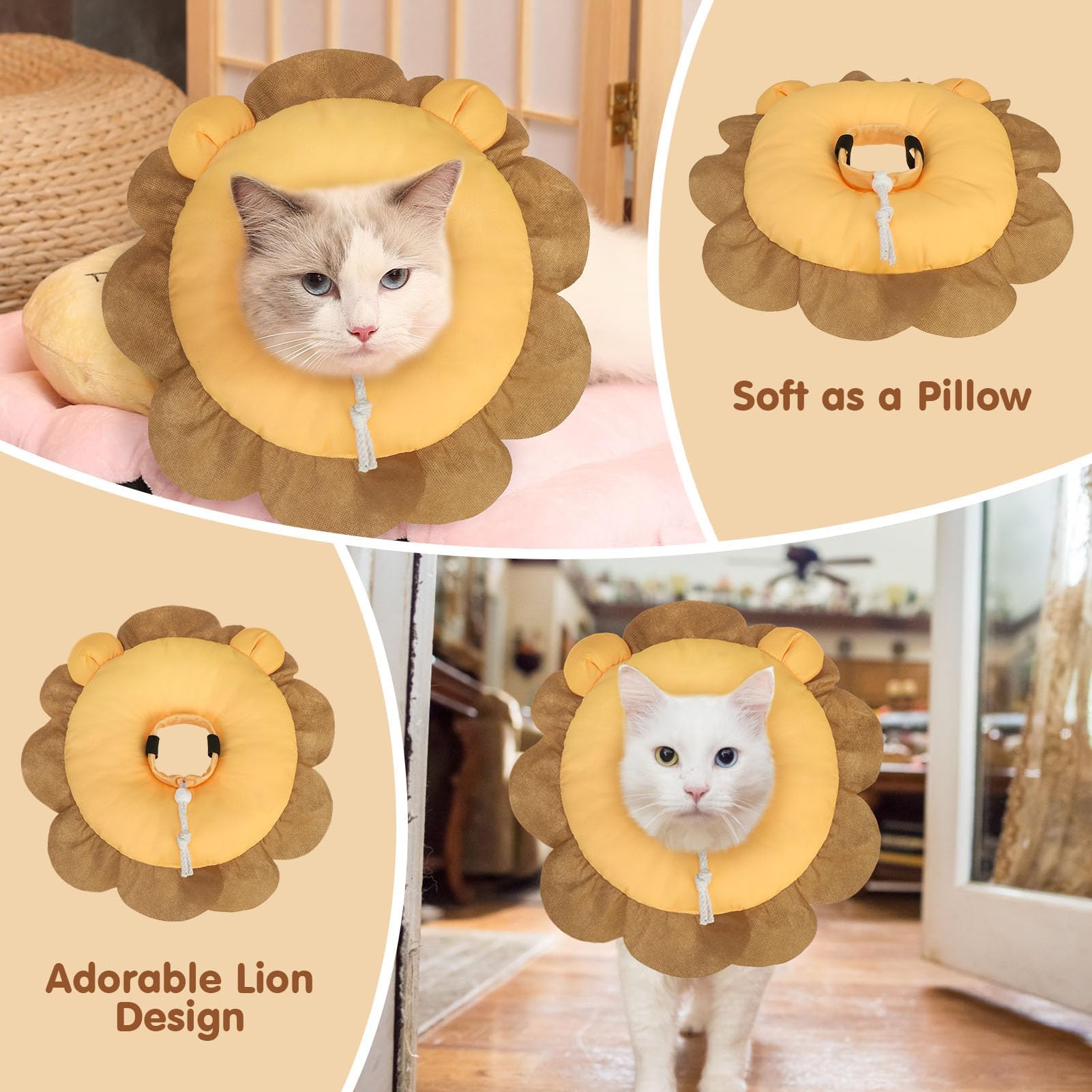 BEAUTYZOO collier-cone chat doux, mouvement flexible qui suit l’animal.