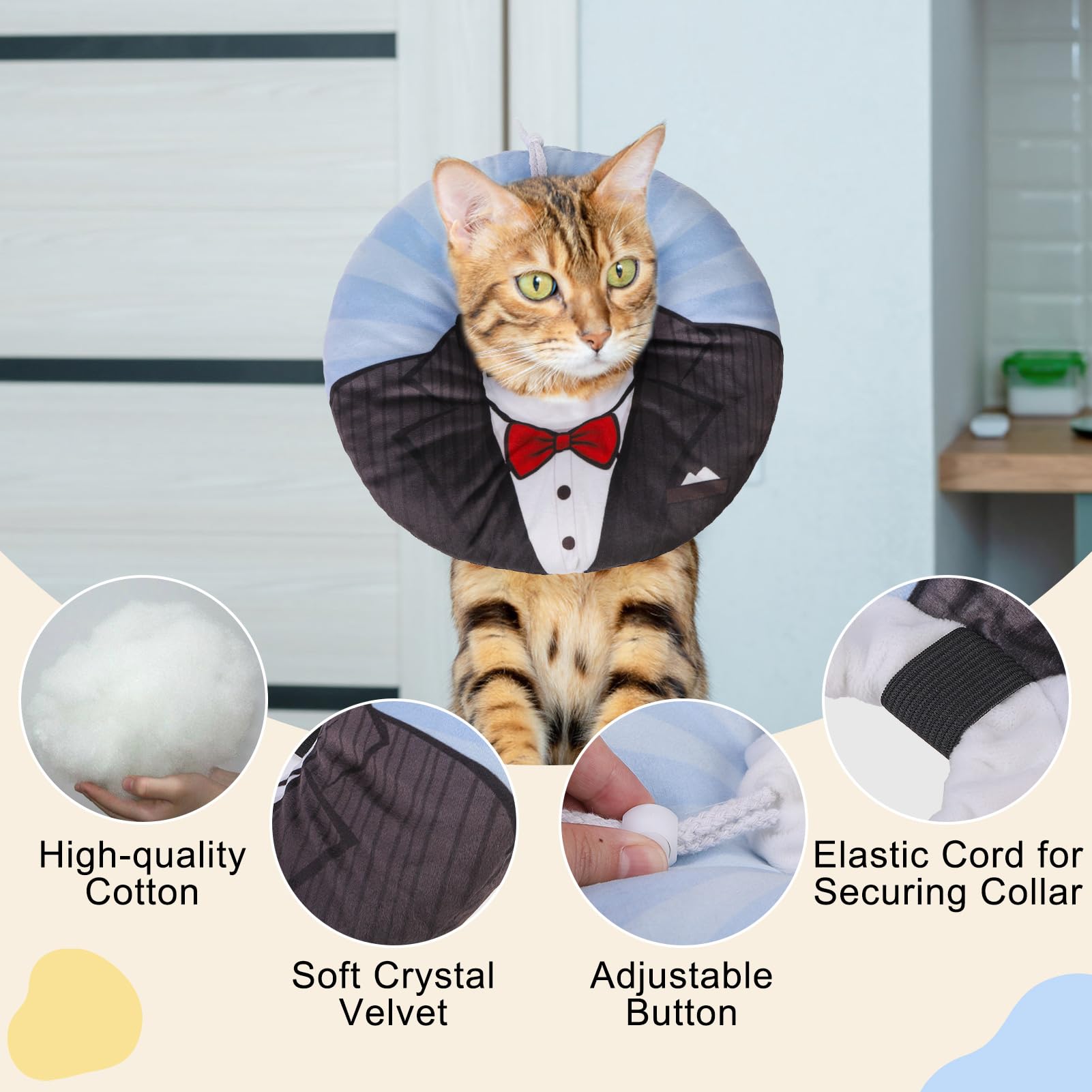 BEAUTYZOO Cone Doux pour Chat, cone-doux-chat idéal pour dormir sans pression.
