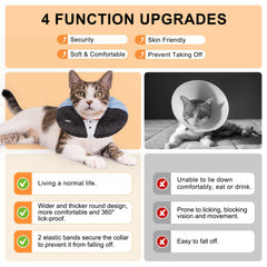BEAUTYZOO Cone Doux pour Chat, cone-doux-chat permet de manger normalement.