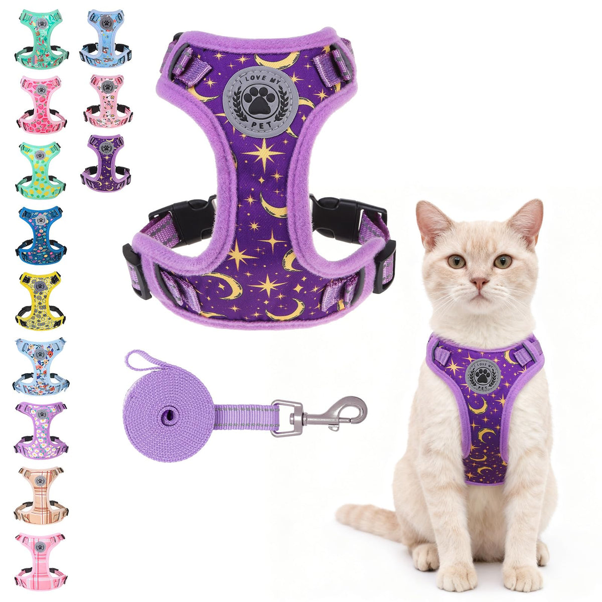 Harnais chat BEAUTYZOO ensemble veste et longe pour promenade sécurisée
