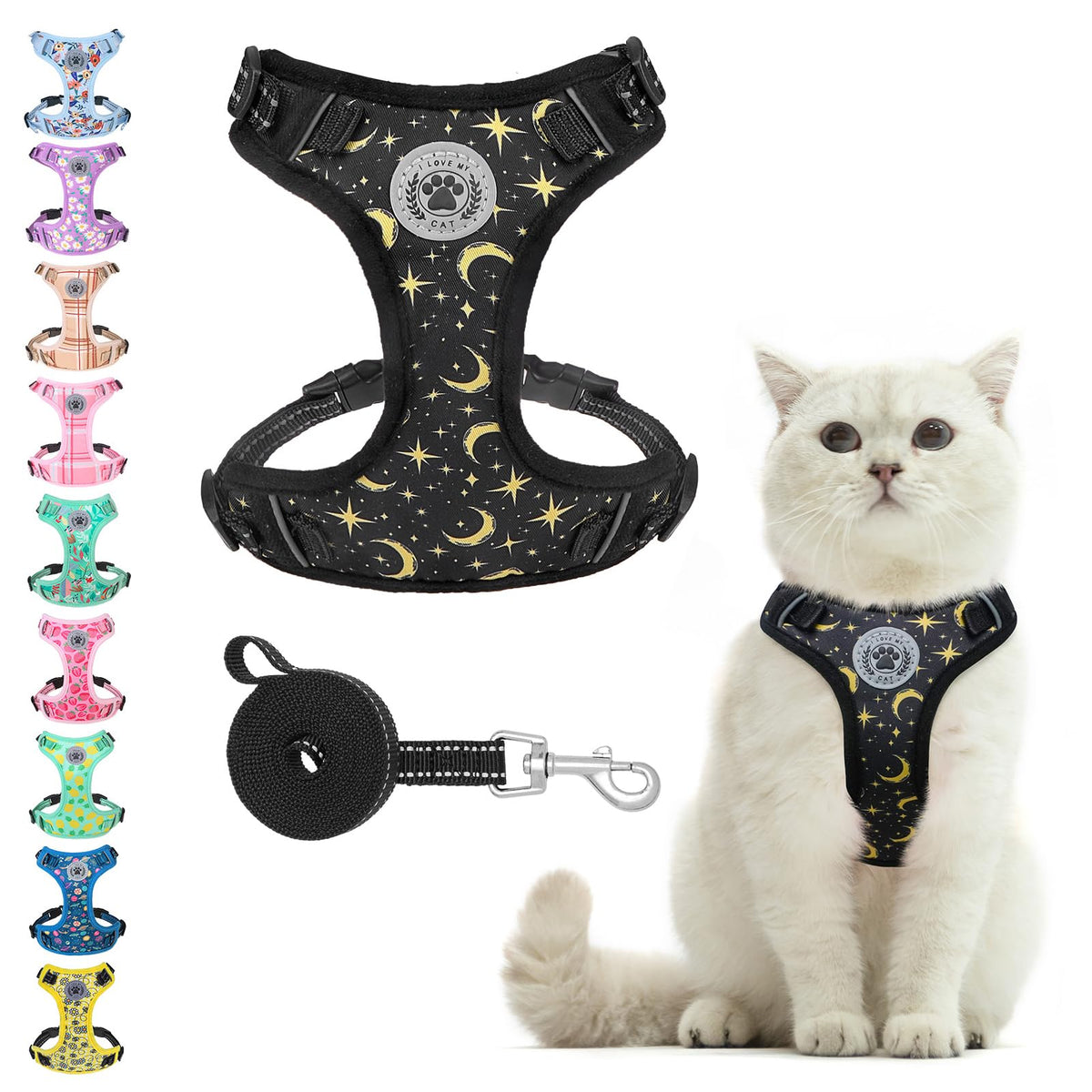 Harnais BEAUTYZOO veste avec ouverture par le haut pour enfiler rapidement le chat.