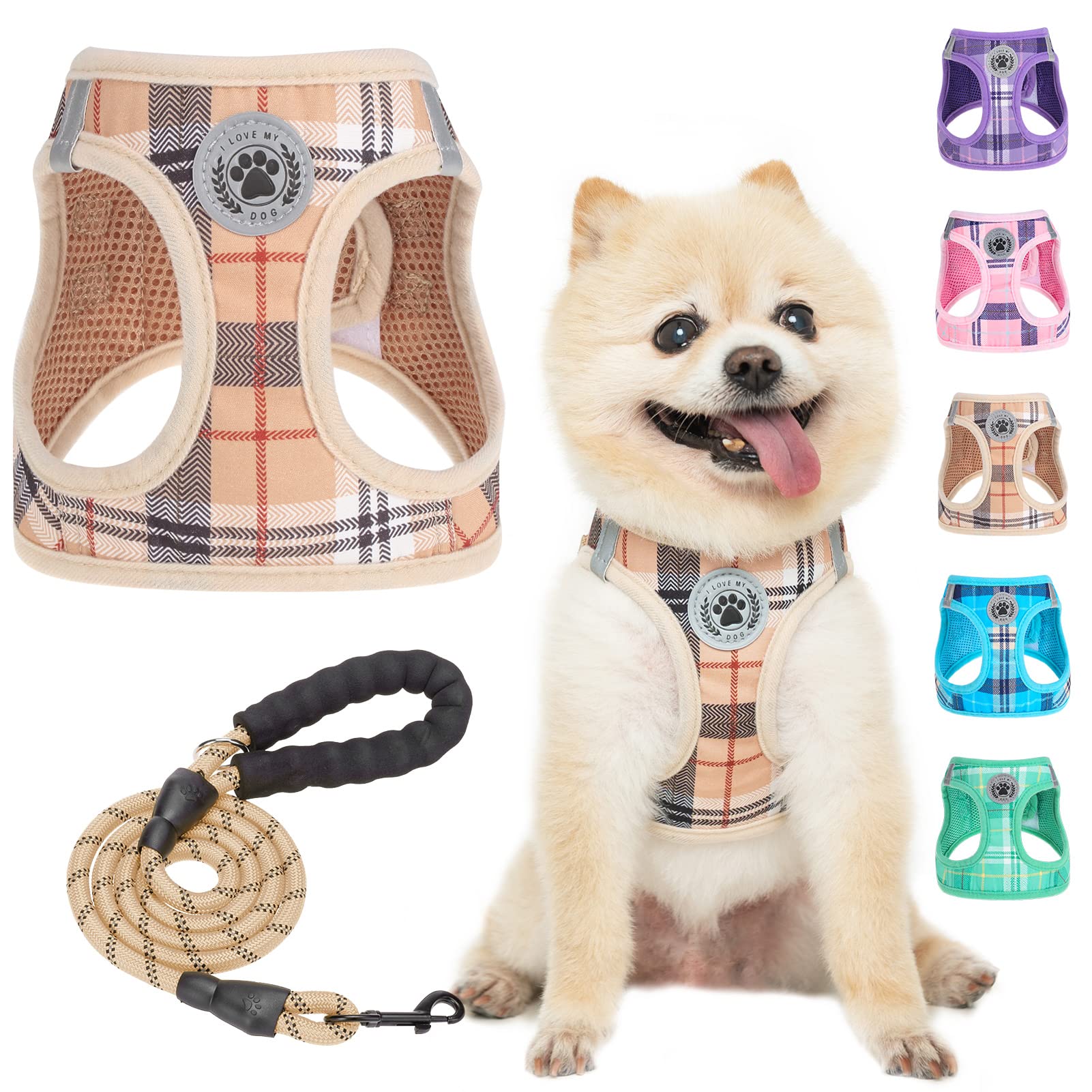 Harnais BEAUTYZOO pour petit chien, vue avant, confort et securite lors des promenades