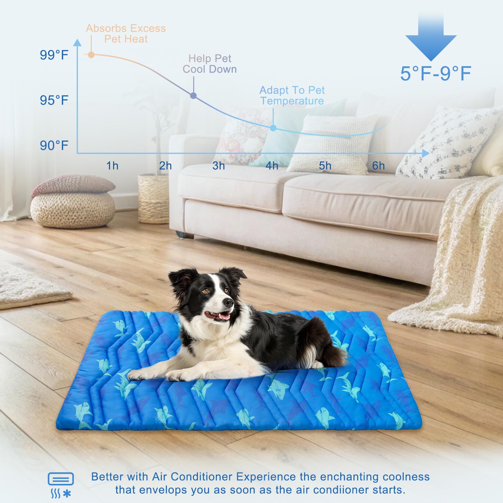 BEAUTYZOO Tapis Double-Face: côté frais et côté peluche pour chien.