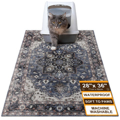 BEAUTYZOO Tapis Litière Chat 28x36 capture les particules de litière