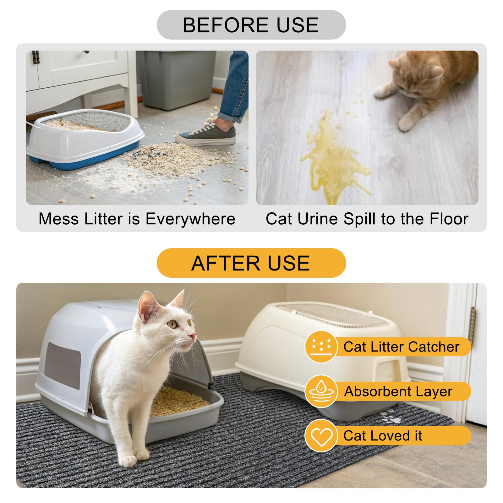 BEAUTYZOO Tapis anti-dérapant garantit stabilité pour chat actif.