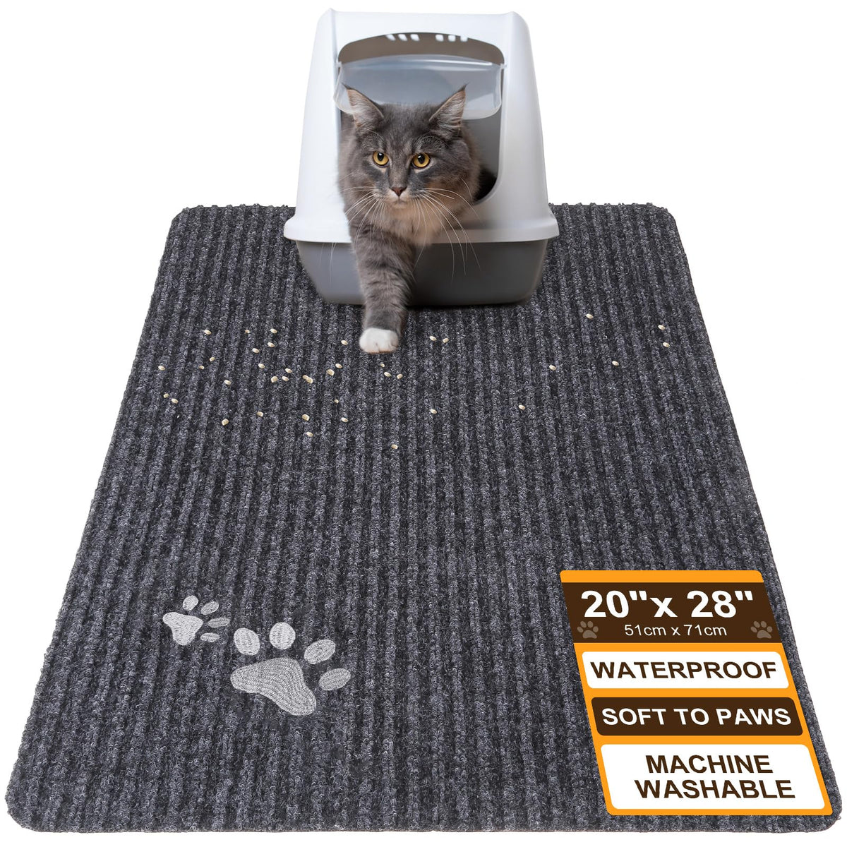 BEAUTYZOO Tapis litière anti-trace capte les particules fines.