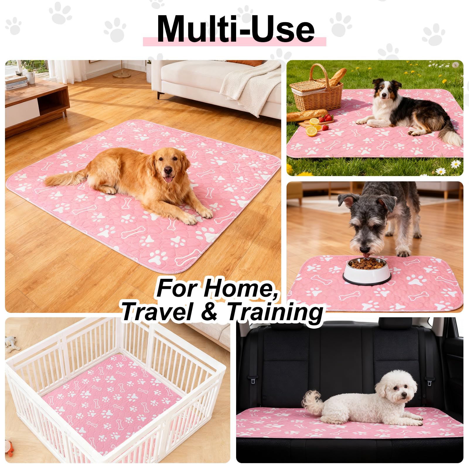 Beautyzoo tapis-pipi durable avec bords triple couture.