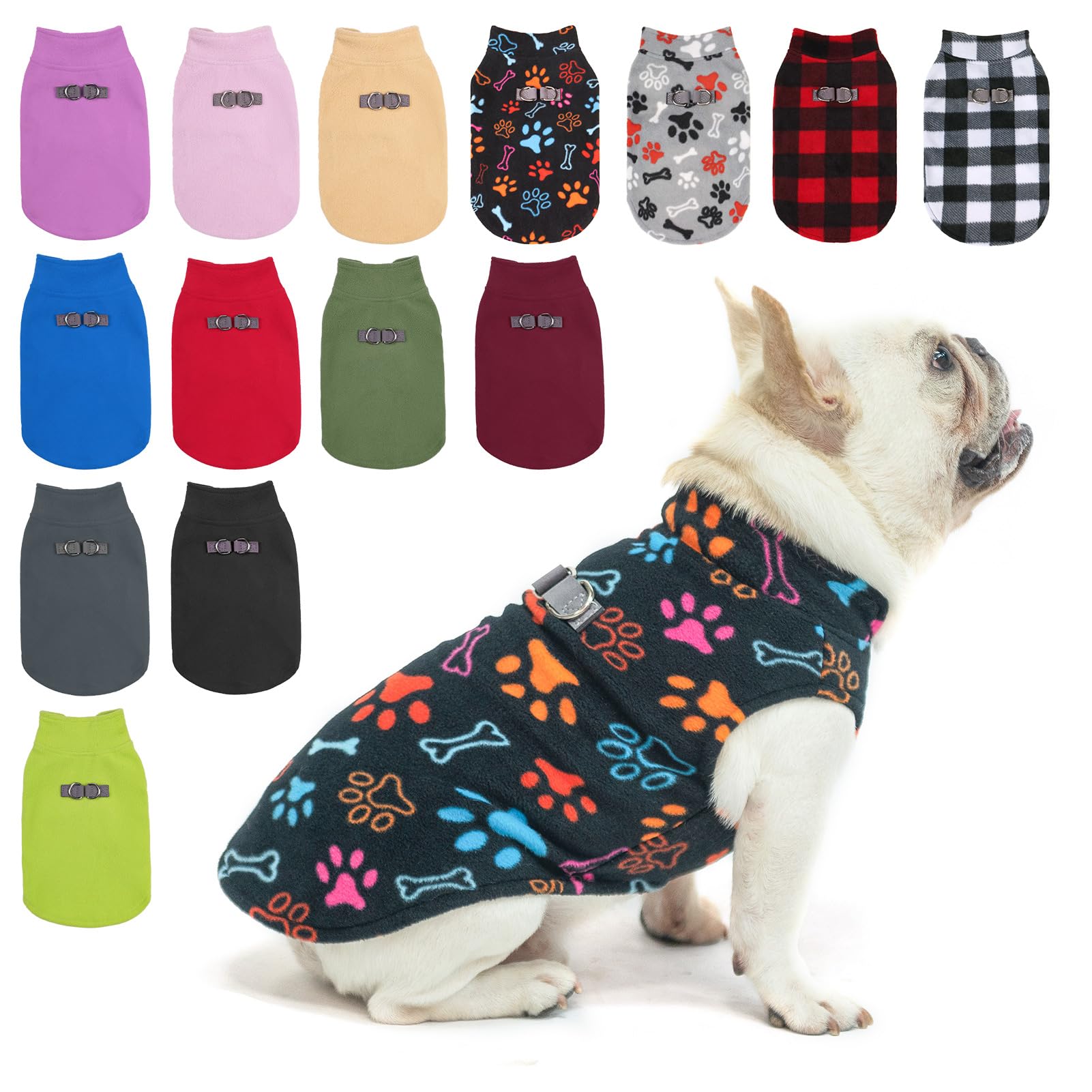 BEAUTYZOO Veste polaire petit chien vue avant, chaleur douce et durable.
