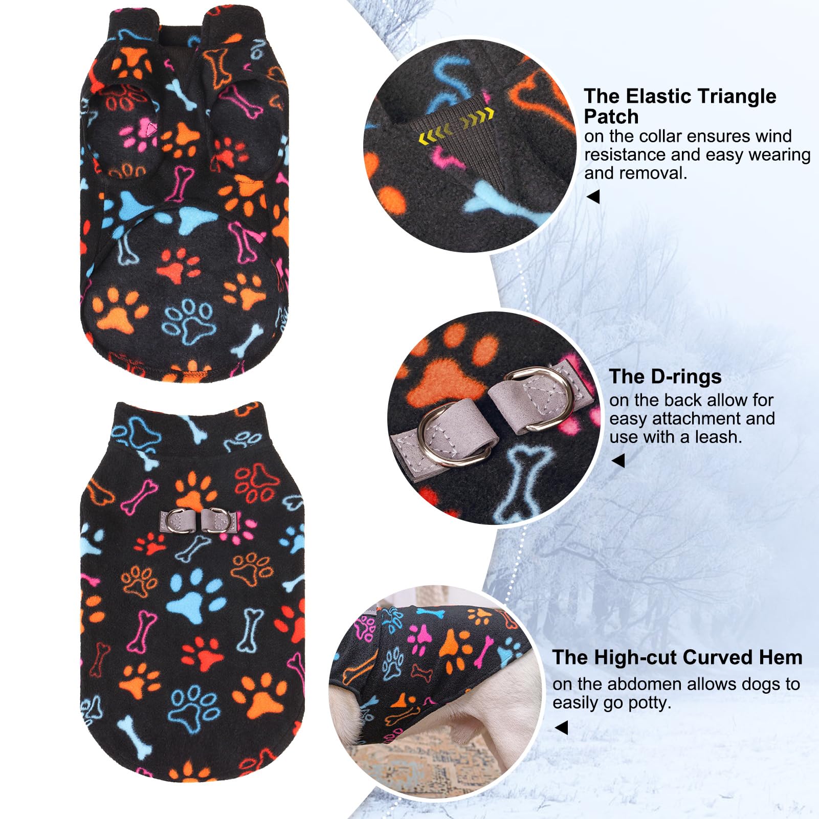 BEAUTYZOO Veste pull-over chien, facile a enfiler sans fermeture.