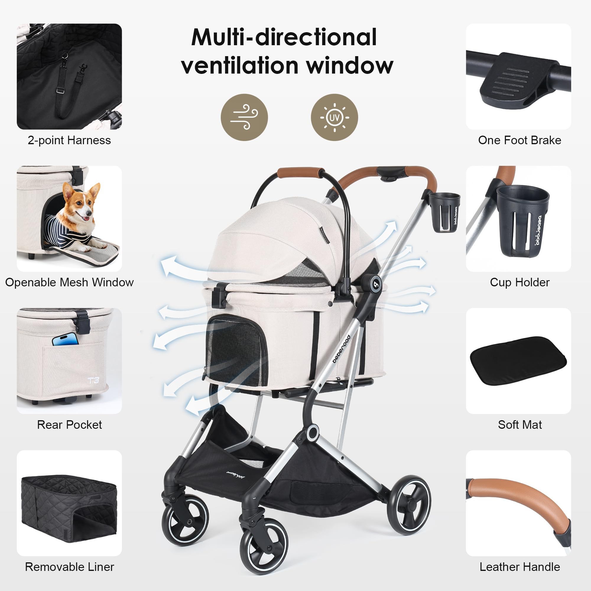 BEBEROAD PETS T3 Pro: coussins doux hiver ete pour confort prolongé.