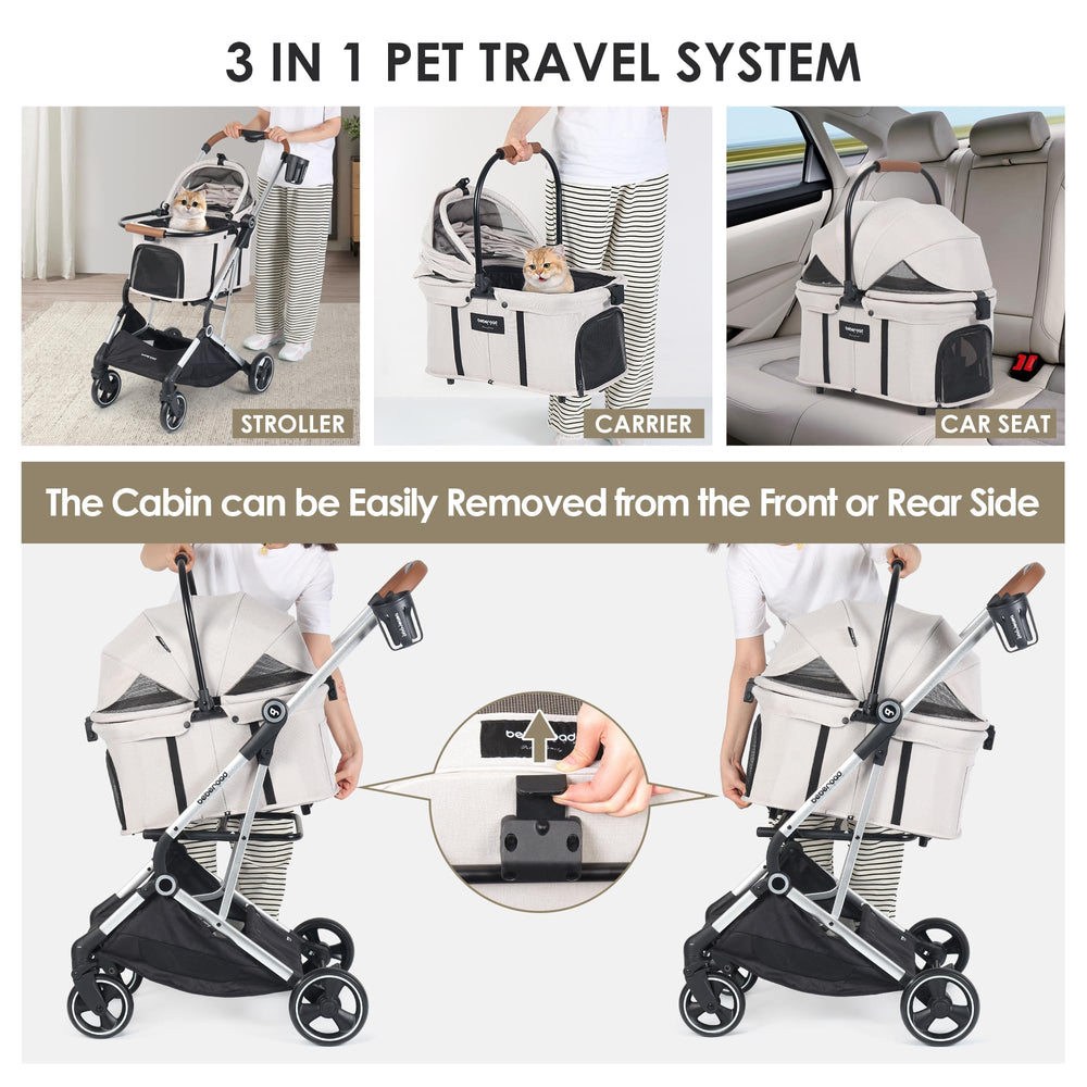 BEBEROAD PETS T3 Pro: frein-pied et maniabilité fluide sur terrain varié.