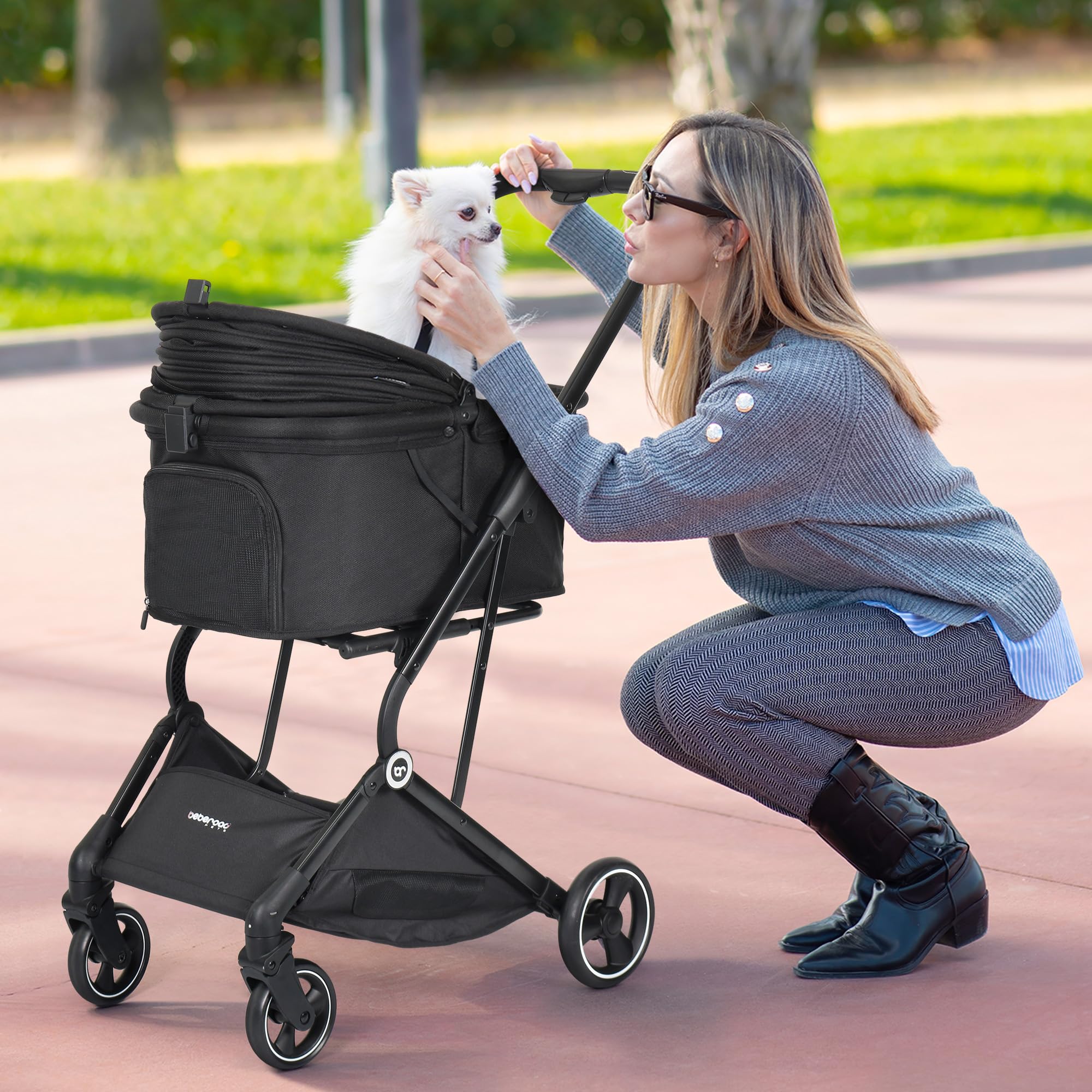 BEBEROAD PETS T4, cadre en aluminium léger pour pliage rapide.