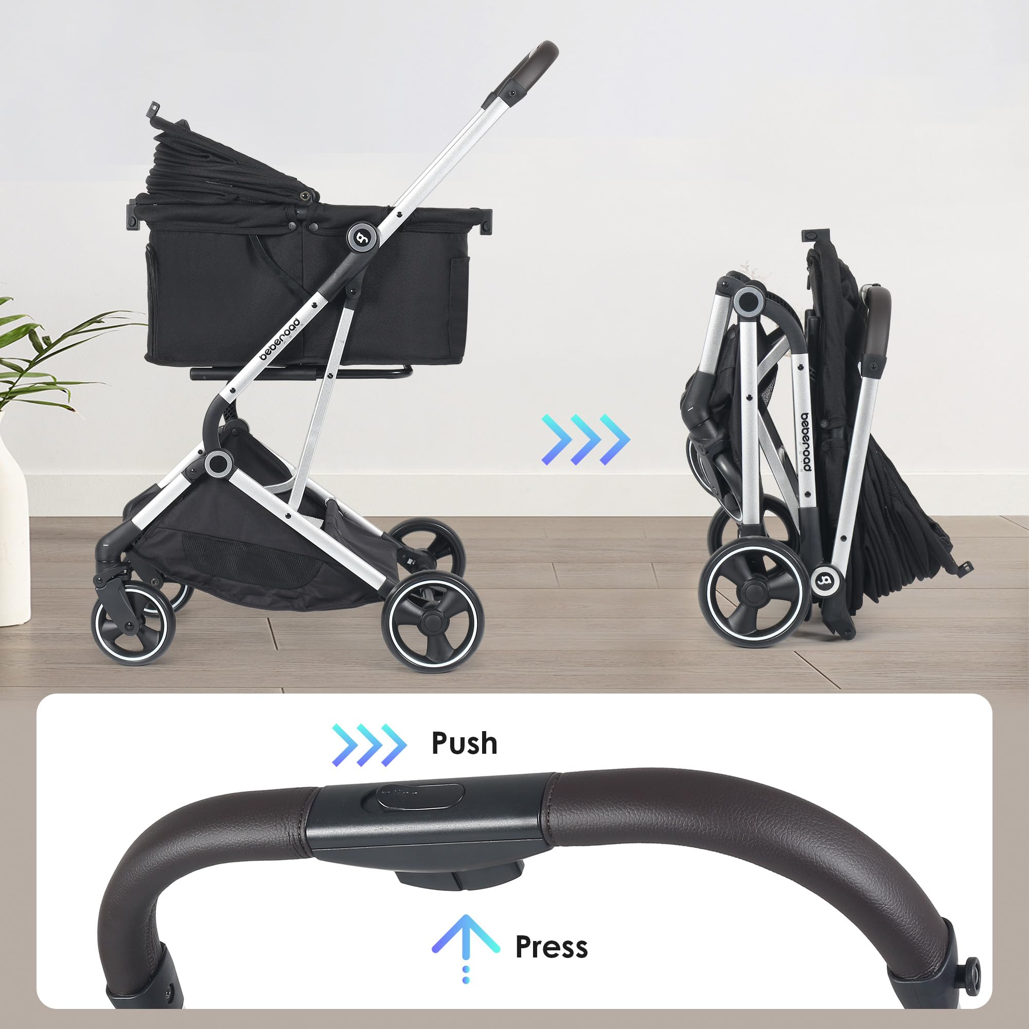 BEBEROAD PETS T4, tissu 900D amovible et lavable pour l’entretien.