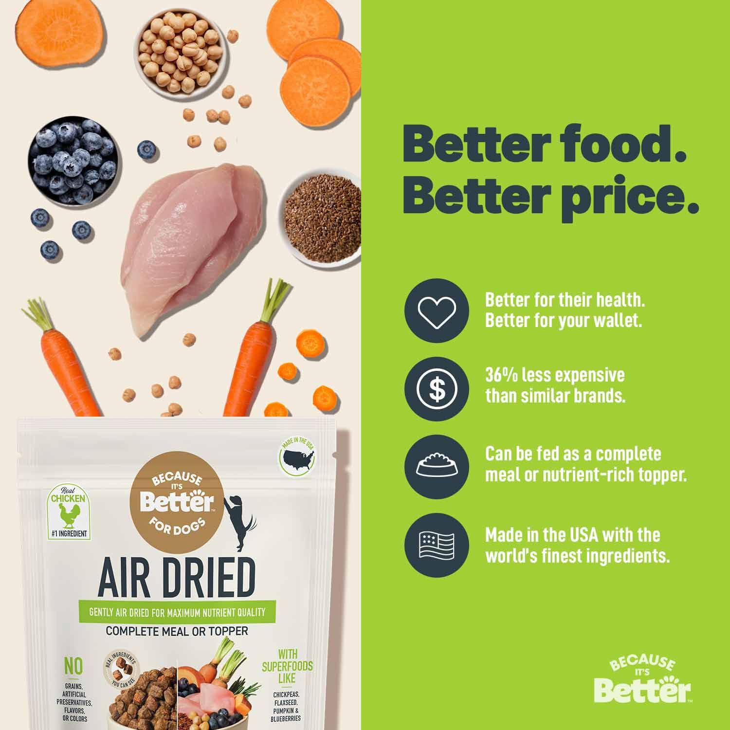 Because It’s Better – format pratique à garder dans le placard sans réfrigération.
