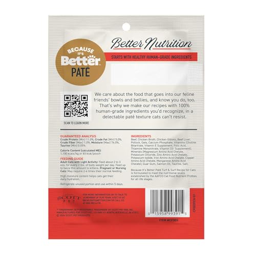 Because It’s Better pâté texture onctueuse — alimentation facile pour chats exigeants.