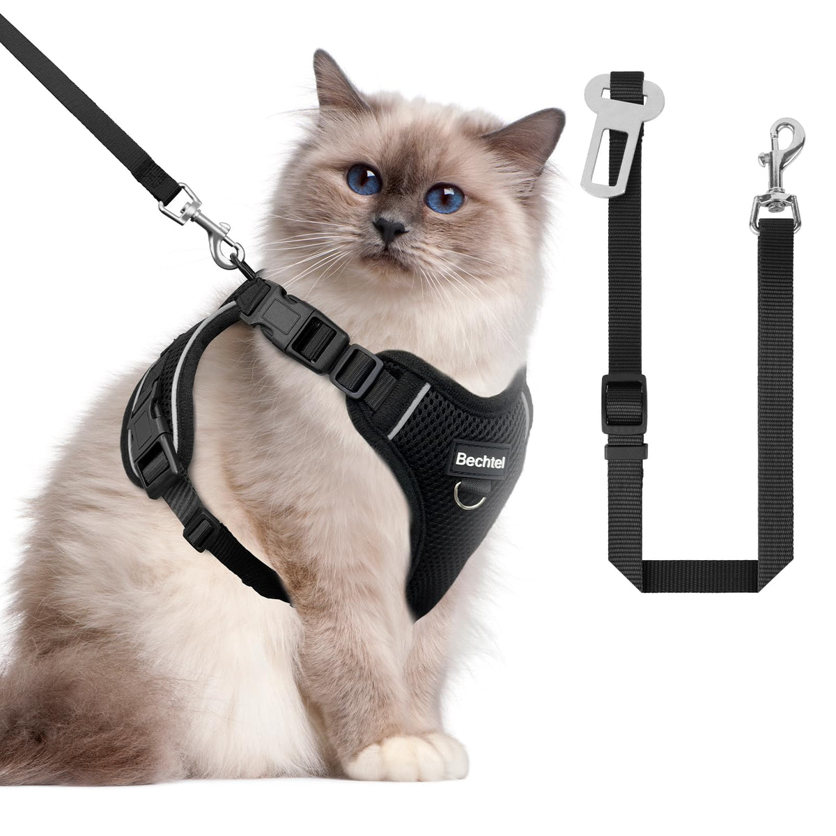 BECHTEL harnais-chat respirant en mesh, confort quotidien lors des promenades