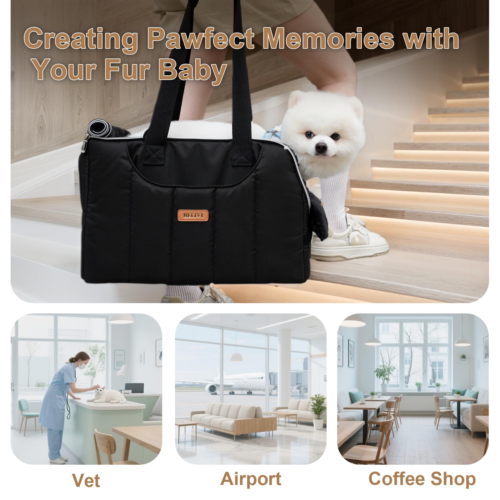 Pochettes pratiques Becivi, rangements spacieux pour accessoires et friandises.