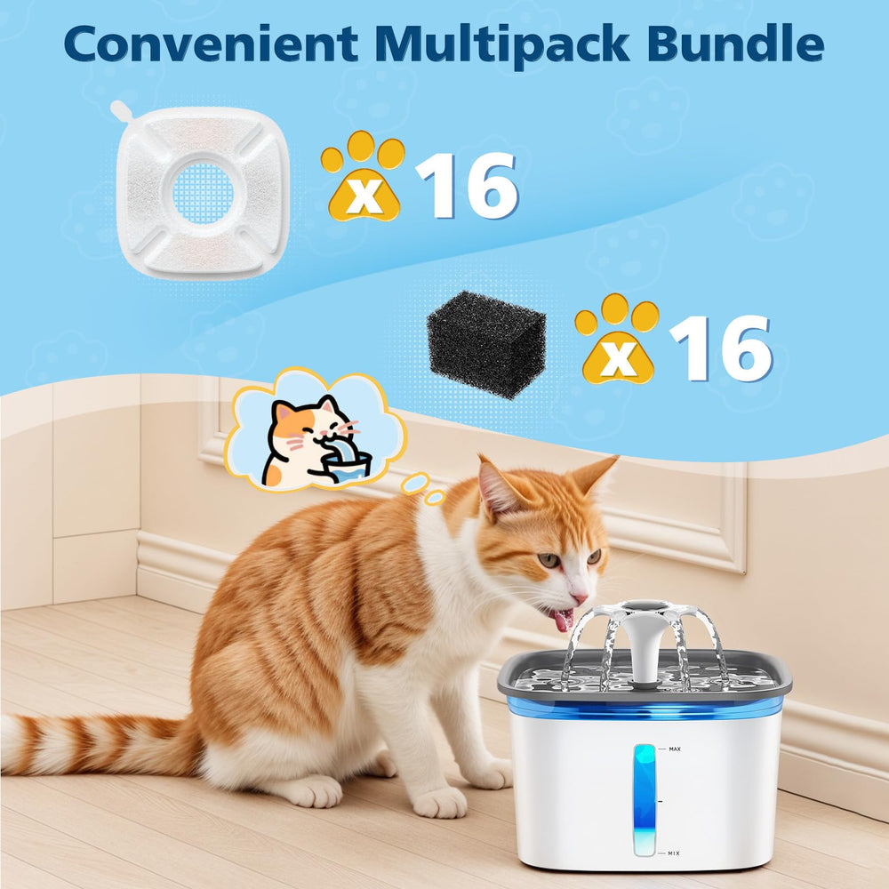 Filtre Beckacher pour fontaine chat 67oz améliore la clarté de l'eau.