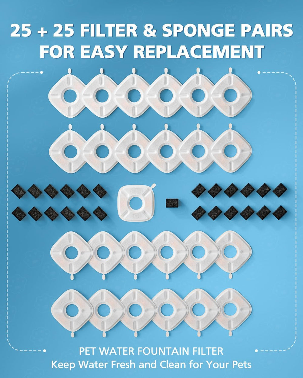 Beckacher ensemble complet filtre et éponges, entretien simplifié pour hydratation animale.